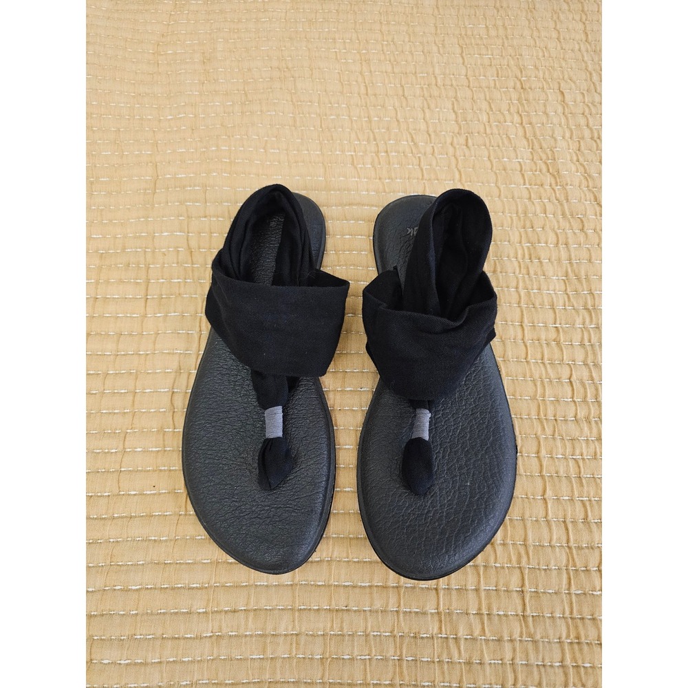 Sanuk Yoga Sling 2 Black Fabric Strap Yoga Mat Sandals‎ Womens 10 Gorpcore